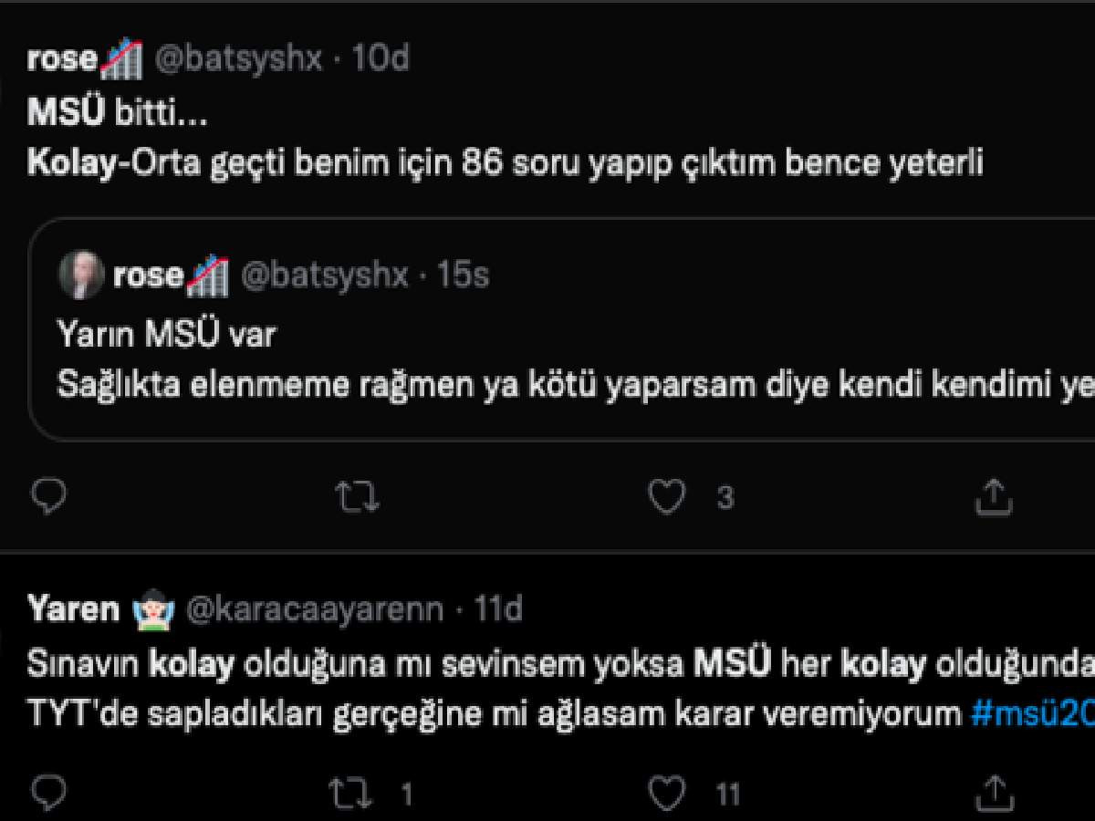 2022 MSÜ sınavı