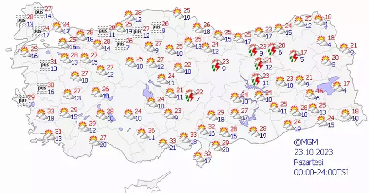 23 ekim 2023 hava durumu 23 ekim 2023 hava durumu