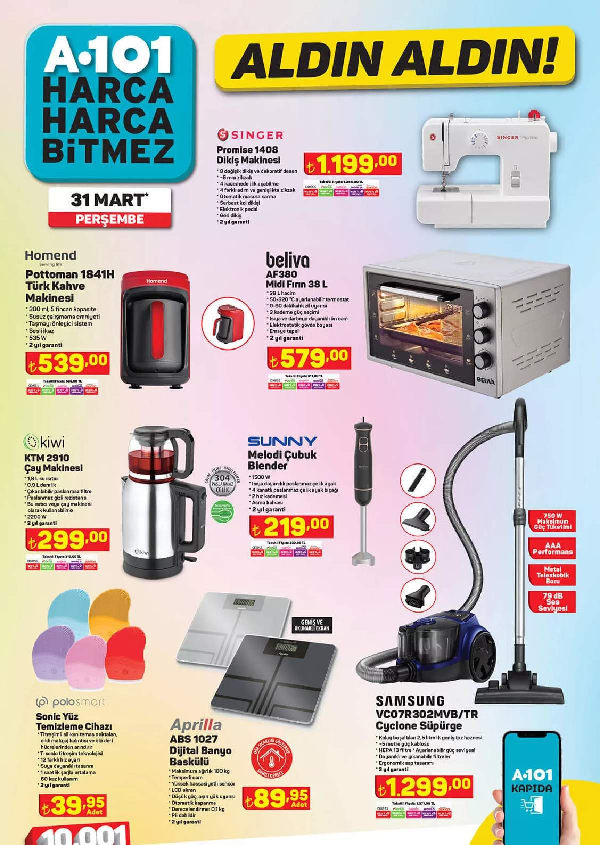 31 Mart A101 İndirimli Ürünler 31 Mart Aktüel Ürünler Kataloğu 2022