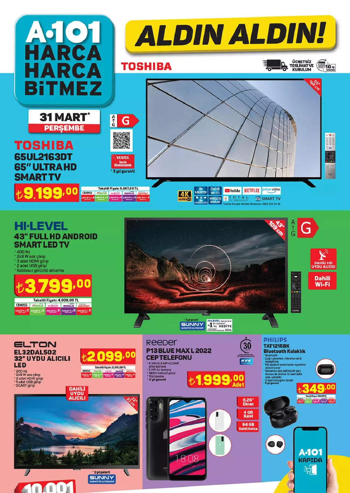31 Mart A101 İndirimli Ürünler 31 Mart Aktüel Ürünler Kataloğu 2022