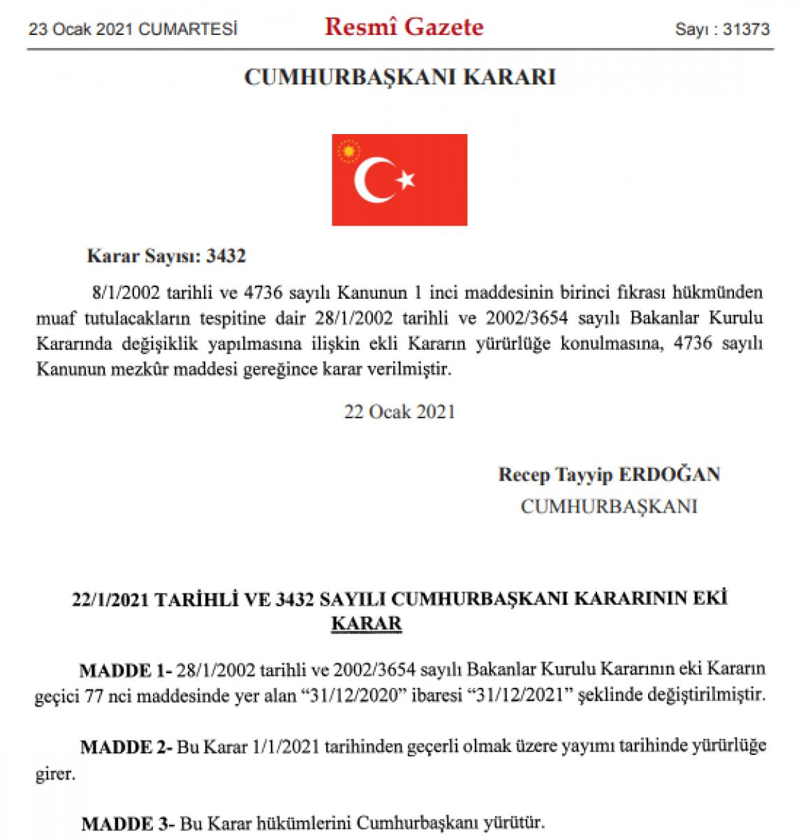 Cumhurbaşkanlığı Kararnamesi