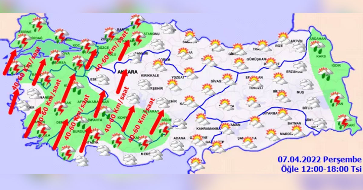 7 Nisan 2022 Perşembe hava durumu nasıl olacak? Meteoroloji Genel Müdürlüğü 7 Nisan 2022 hava durumu tahmin raporunu yayımladı: Yurt genelinde kuvvetli rüzgar uyarısı! 7 Nisan 2022 Perşembe hava durumu nasıl olacak? Meteoroloji Genel Müdürlüğü 7 Nisan 2022 hava durumu tahmin raporunu yayımladı: Yurt genelinde kuvvetli rüzgar uyarısı!