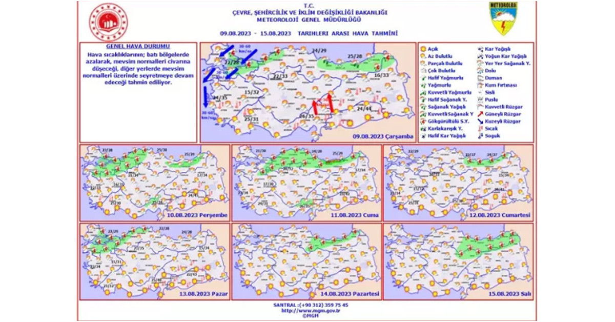 9 Ağustos 2023 hava durumu 9 Ağustos 2023 hava durumu
