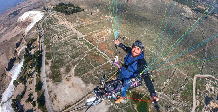 Pamukkale'de Motosikletli Paraşüt Denemesi65456454536