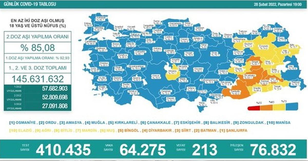 28 şubat koronavirüs tablosu 28 şubat koronavirüs tablosu