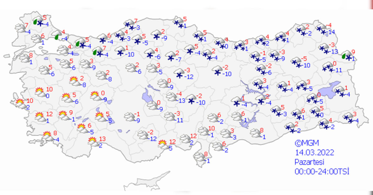 14 mart hava durumu 14 mart hava durumu