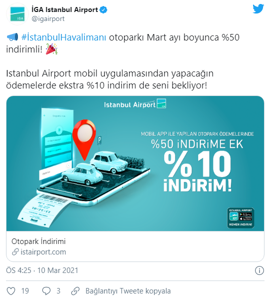 İstanbul Havalimanı Otoparkında Mart Boyunca Yarı Yarıya İndirim454546