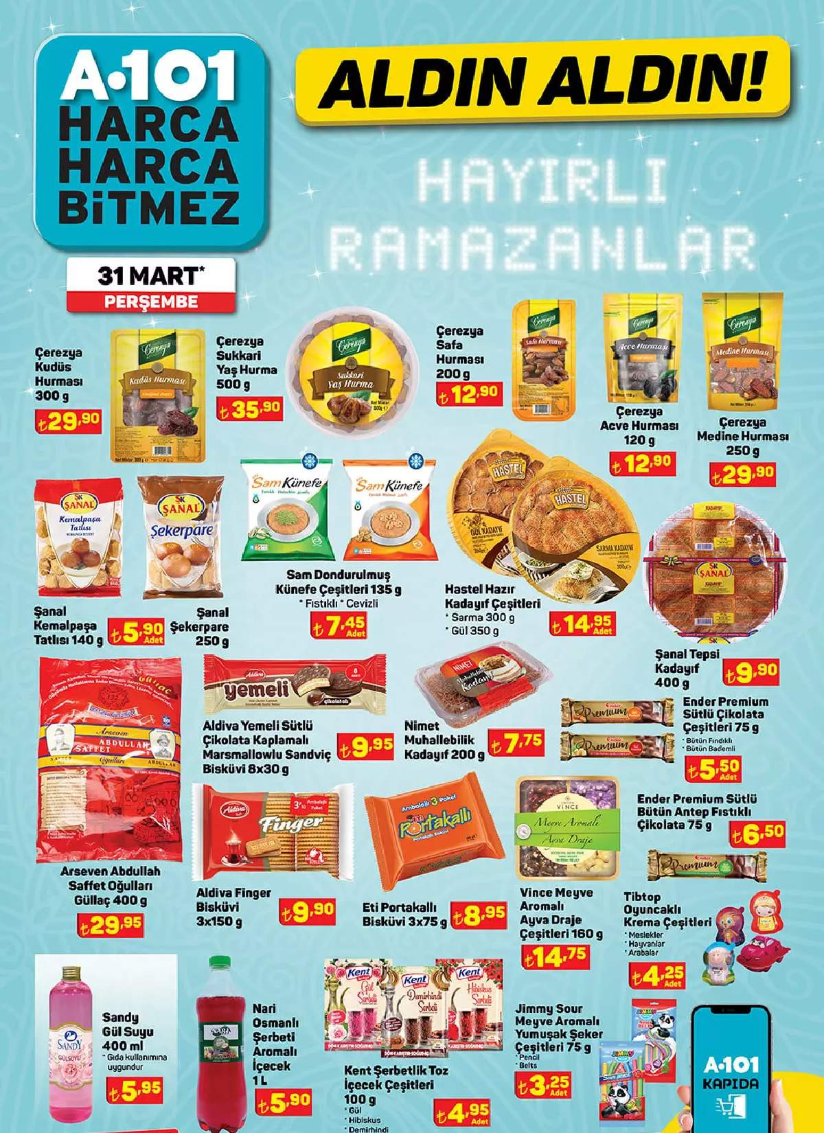 A101 31 Mart 2022 Ramazana özel aktüel indirimli ürünler kataloğu