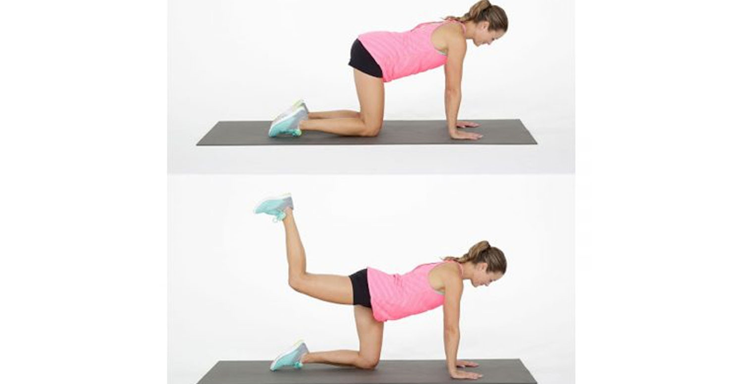 Straight-leg donkey kick Straight-leg donkey kick
