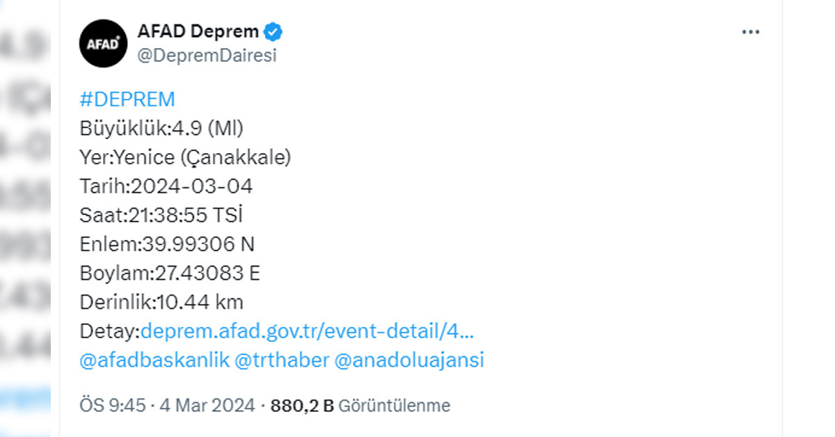 AFAD açıklama