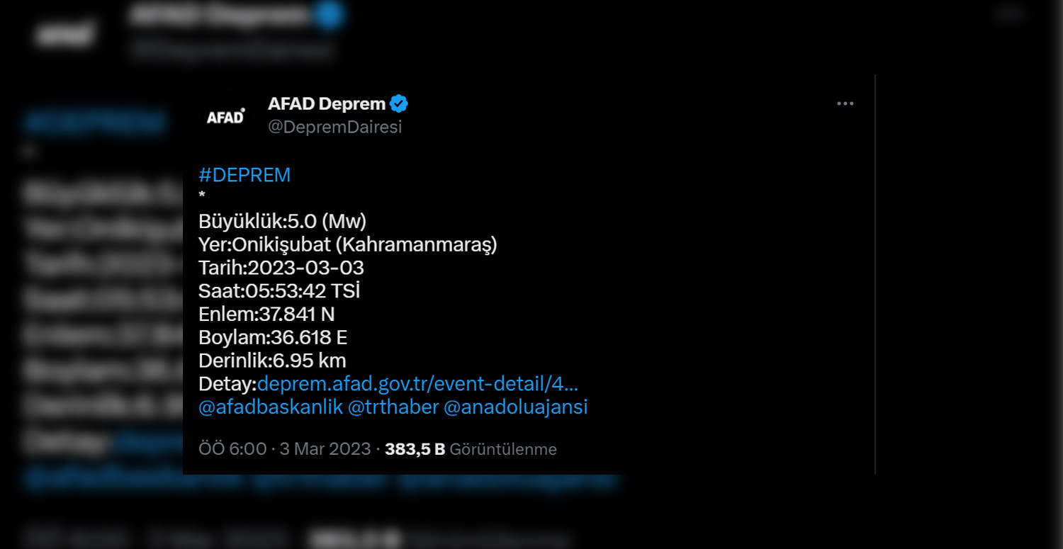 AFAD'dan açıklama