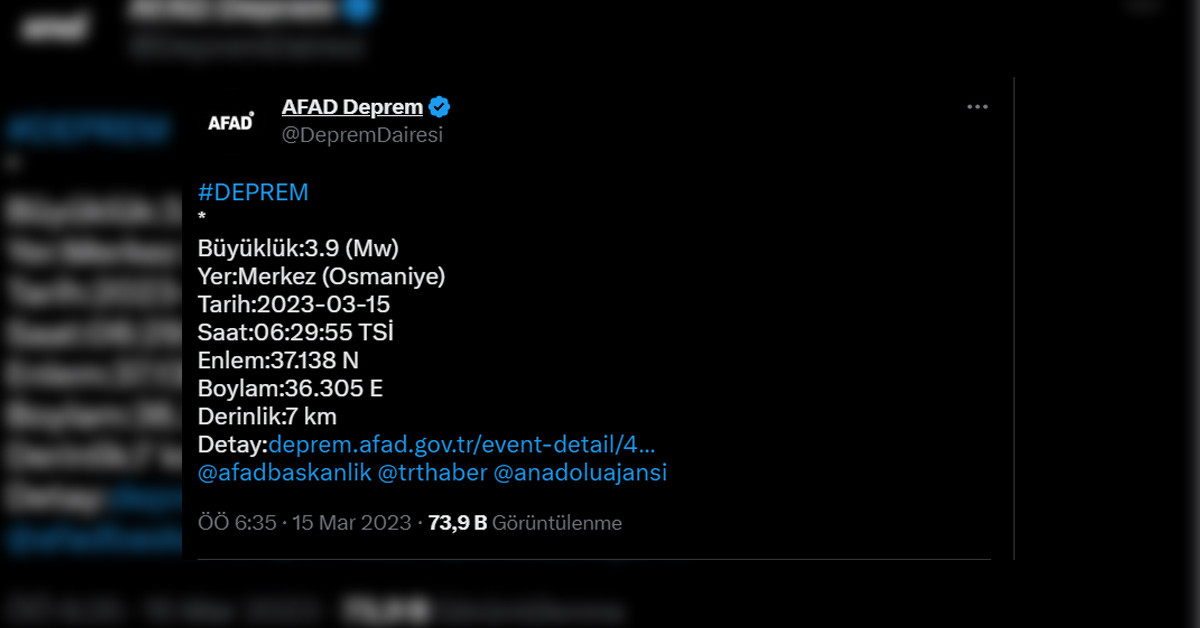 AFAD'dan açıklama geldi