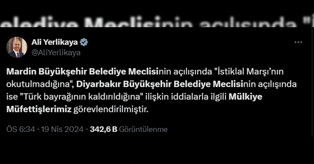 Ali Yerlikaya açıklaması