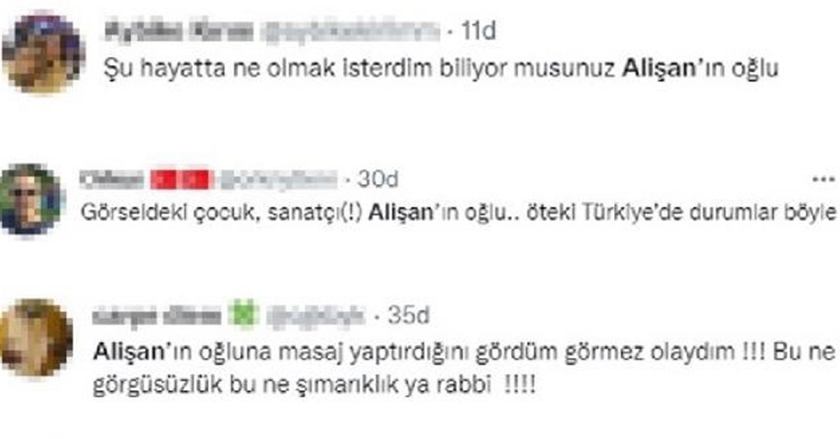 Alişan oğluna masaj yaptırdı