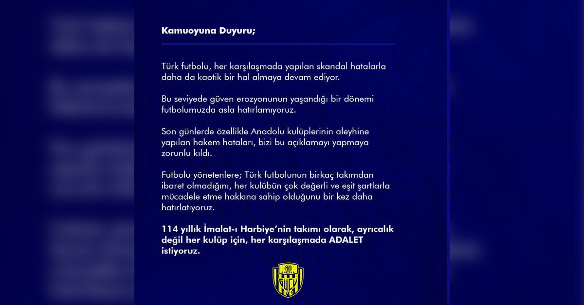 ankaragücü açıklama