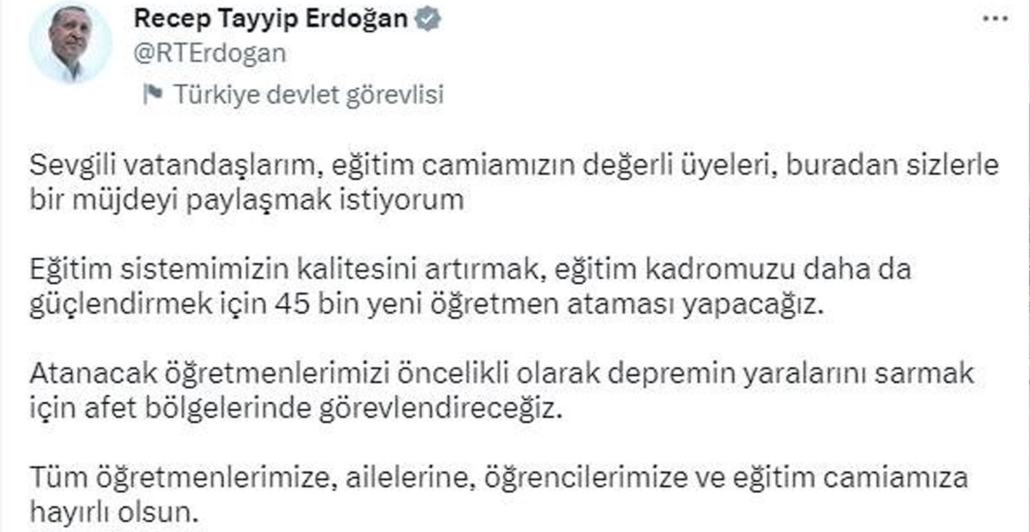 Atama müjdesi