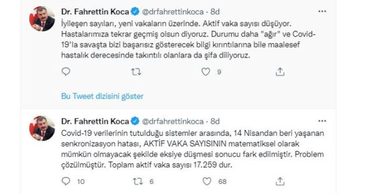 Bakan Koca'nın paylaşımı