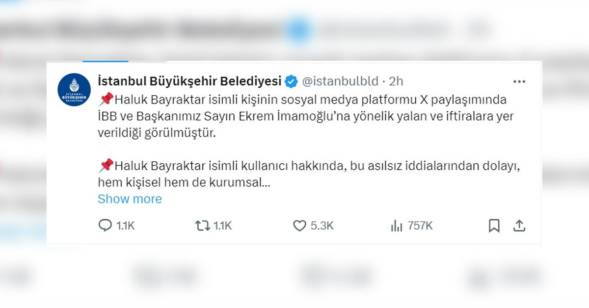 BAYKAR Genel Müdürü Haluk Bayraktar’dan İsrail'e jet yakıtı sattıklarına dair iddialarına sert bir şekilde karşı çıktı. Yayılan bu iddiaların İstanbul Büyükşehir Belediye (İBB) Başkanı Ekrem İmamoğlu’nun iletişim ekibi tarafından öne sürdüğünü açıklayarak, konuyu yargıya taşıyacağını ve alınan tazminatla da Gazze’ye bağışta bulunacaklarını ifade etti. BAYKAR Genel Müdürü Haluk Bayraktar’dan İsrail'e jet yakıtı sattıklarına dair iddialarına sert bir şekilde karşı çıktı. Yayılan bu iddiaların İstanbul Büyükşehir Belediye (İBB) Başkanı Ekrem İmamoğlu’nun iletişim ekibi tarafından öne sürdüğünü açıklayarak, konuyu yargıya taşıyacağını ve alınan tazminatla da Gazze’ye bağışta bulunacaklarını ifade etti.