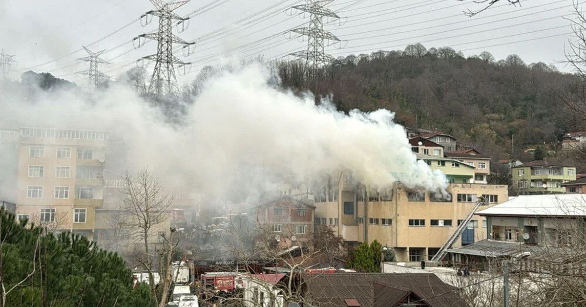 beykoz da fabrikada yangın