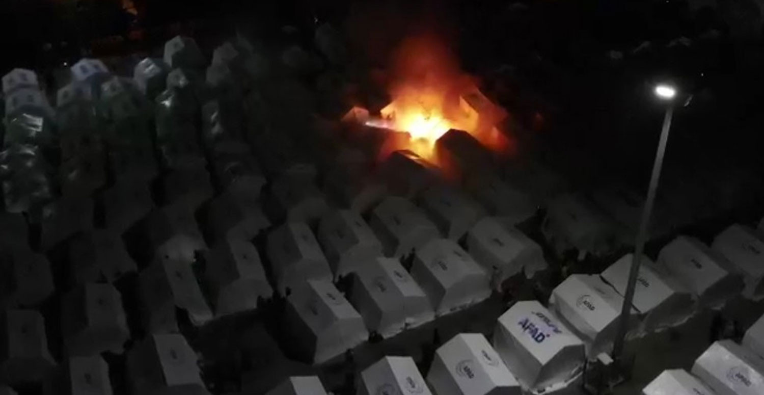 Çadırda yangın çıktı