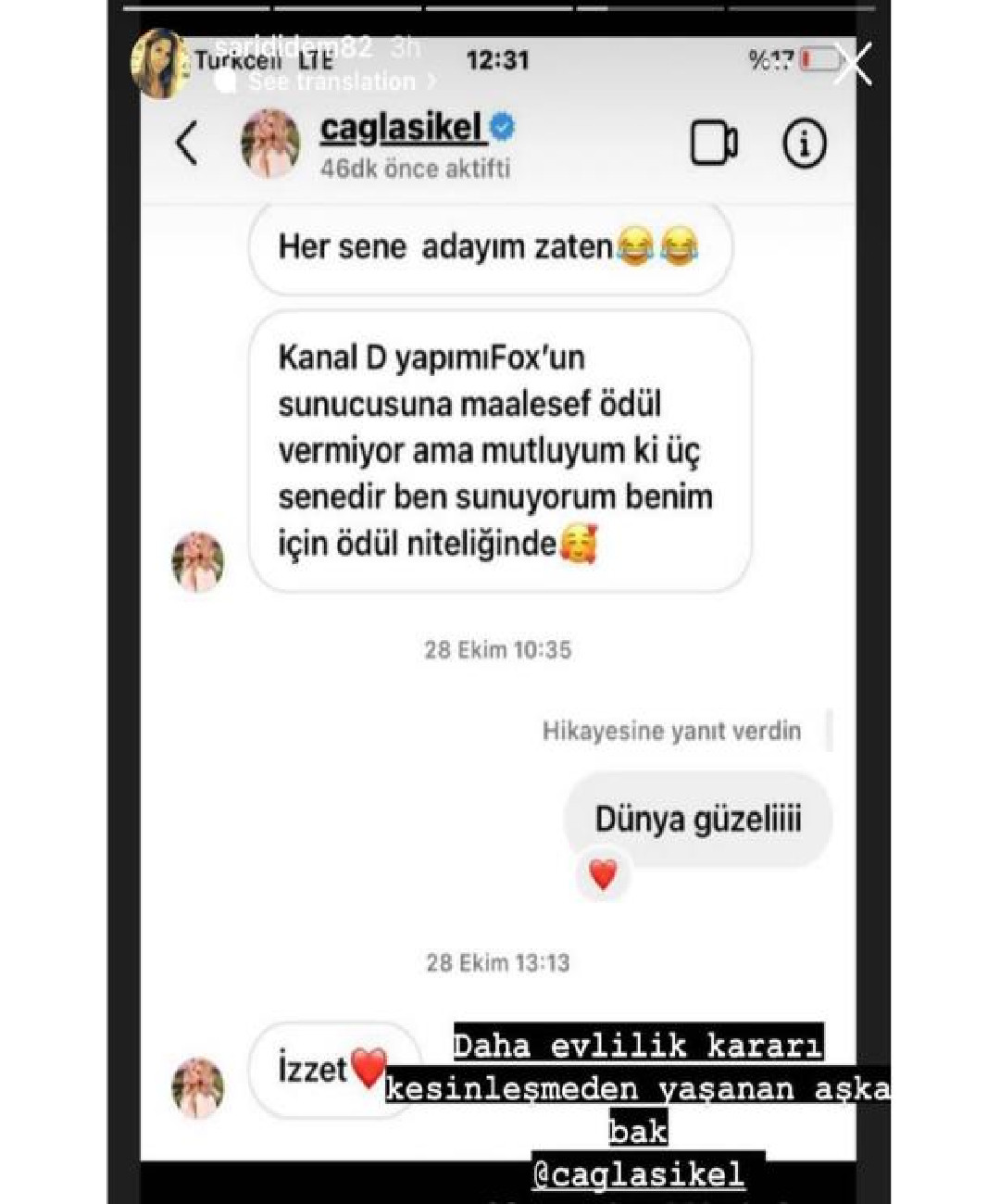 Çağla Şikel'in ifşa mesajları