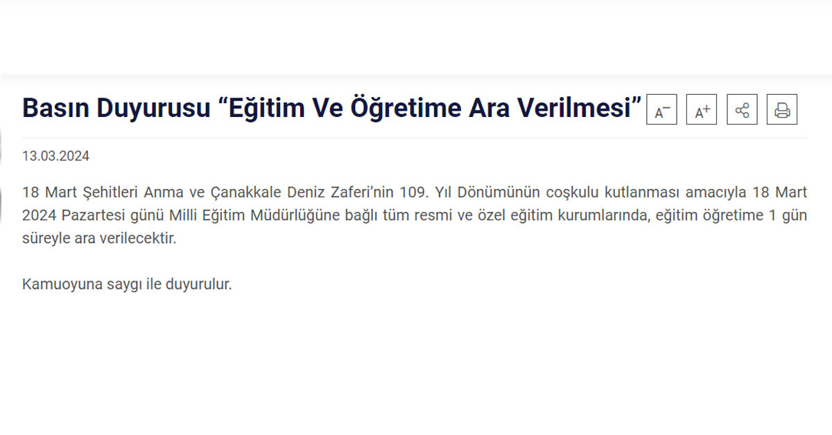 Çanakkale basın duyurusu