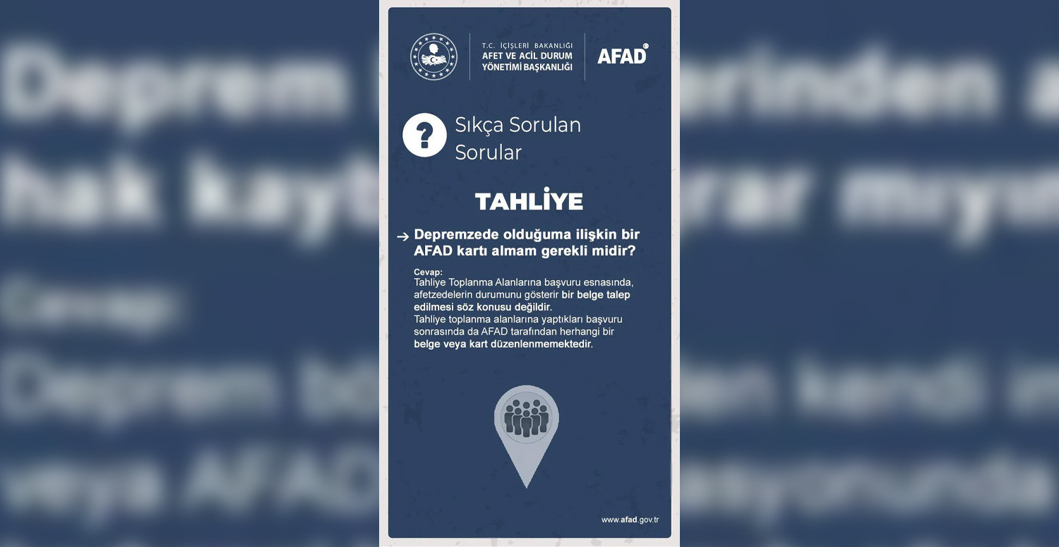 Depremzede olduğuma dair AFAD kartı almam gerekli mi?
