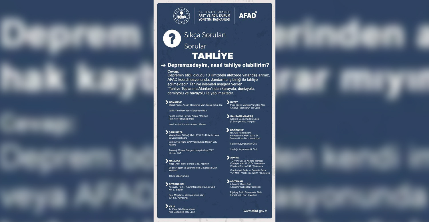 Depremzedeyim, nasıl tahliye olabilirim?