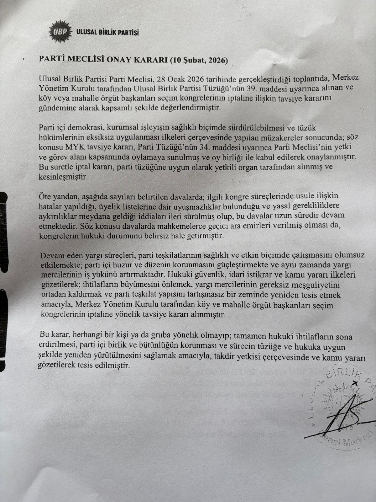 Partş Meclisi Onay Kararı Partş Meclisi Onay Kararı