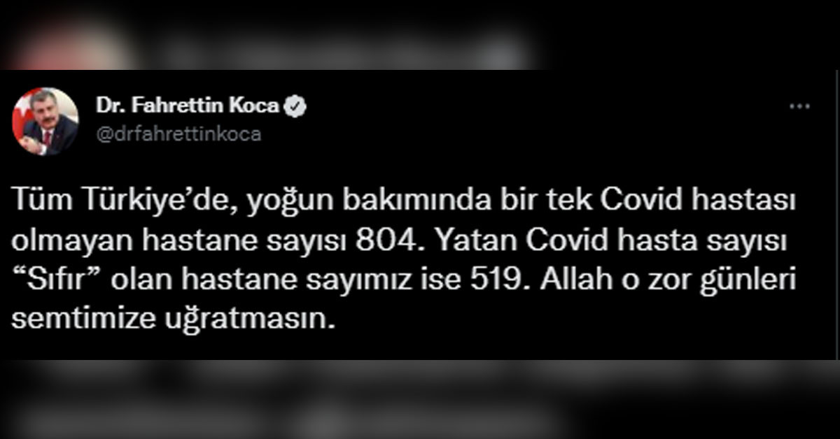 Fahrettin Koca'dan sevindiren açıklamalar gelmeye devam ediyor: Hastanelerdeki son durum hakkında konuştu