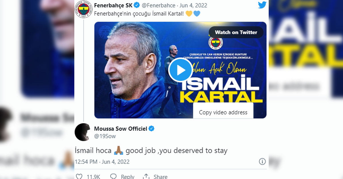 Futbolcunun İsmail Kartal paylaşımı çok konuşuluyor.