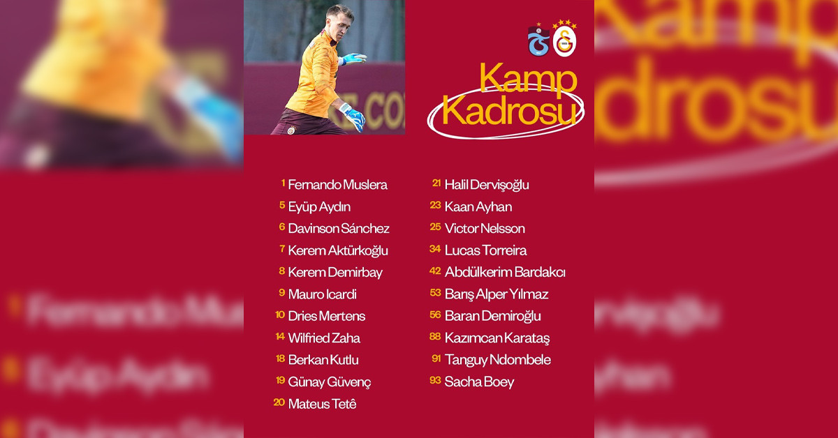 Galatasaray maç kadrosu