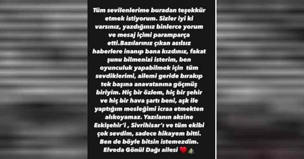 Gülsim Ali Gönül Dağı'dan neden ayrıldı