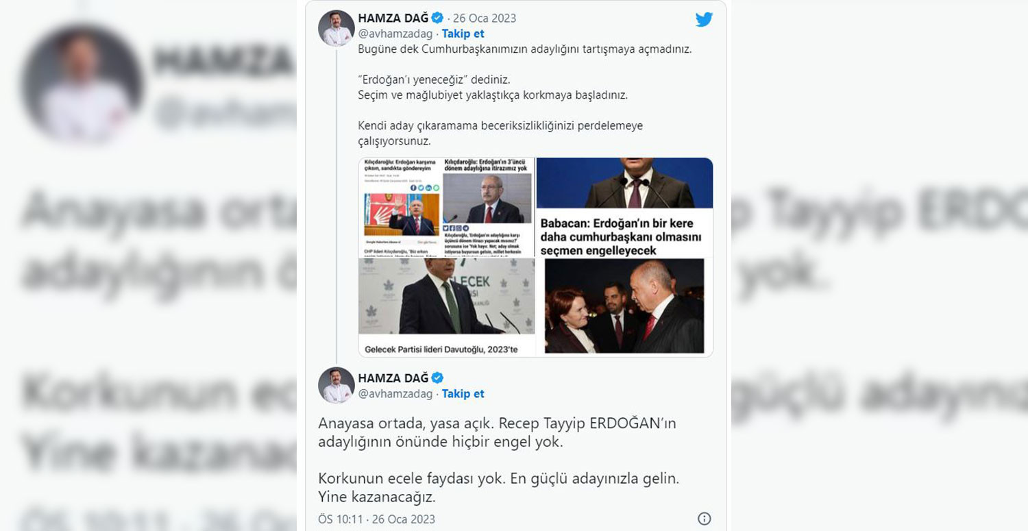 Hamza Dağ'dan tepki