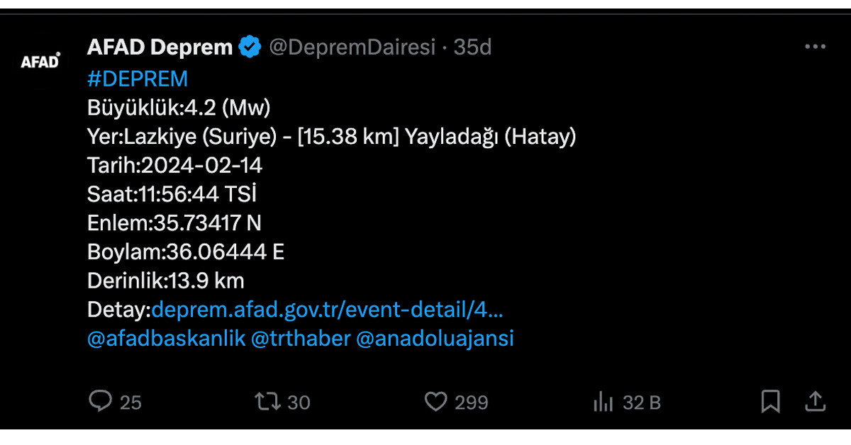 Hatay deprem
