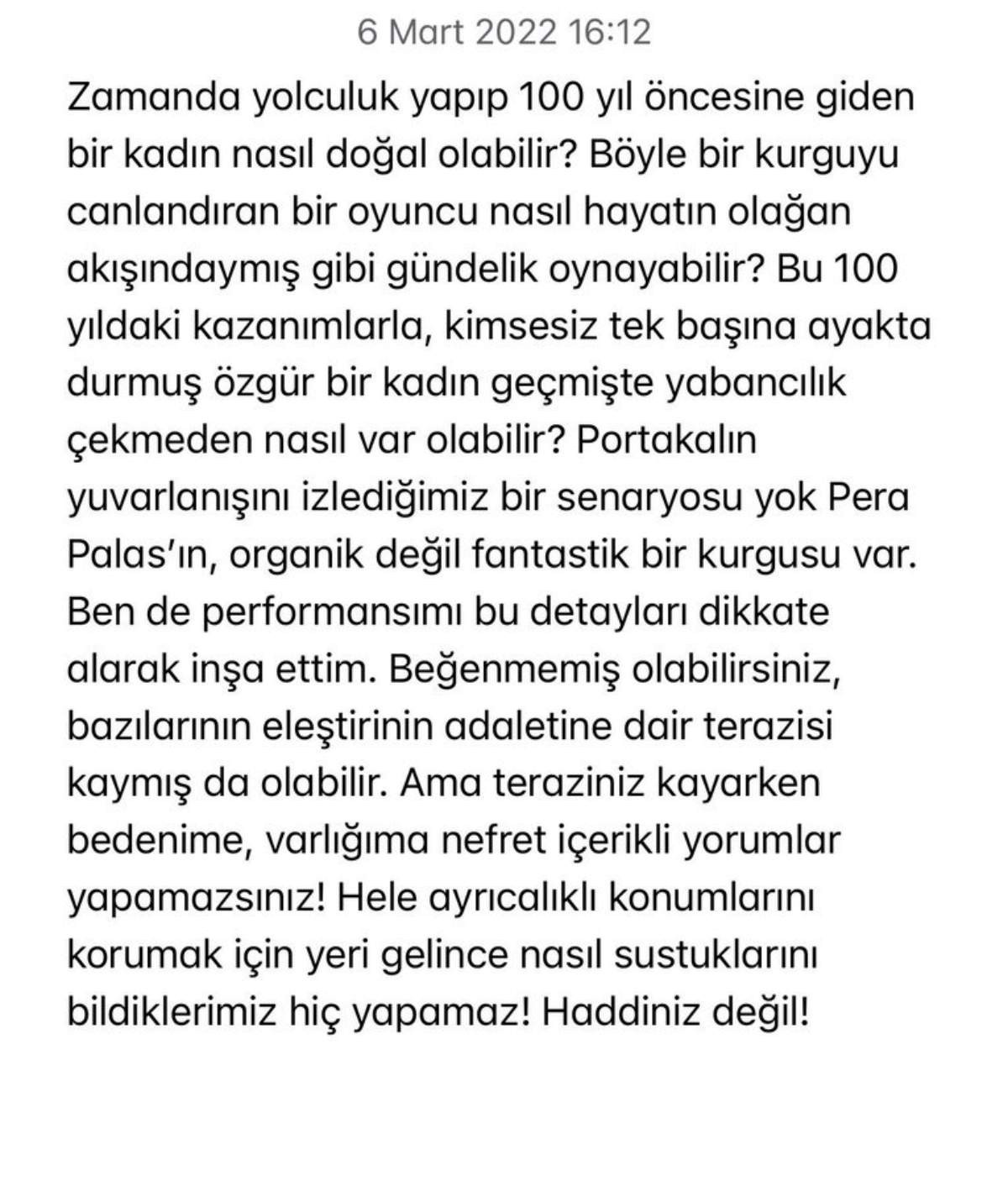Hazal Kaya Twitter paylaşımı