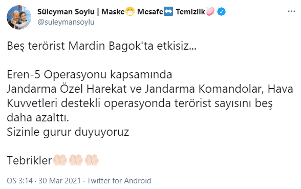 Mardin'de Hava Destekli Operasyonda 5 Terörist Etkisiz Hale Getirildi3545454