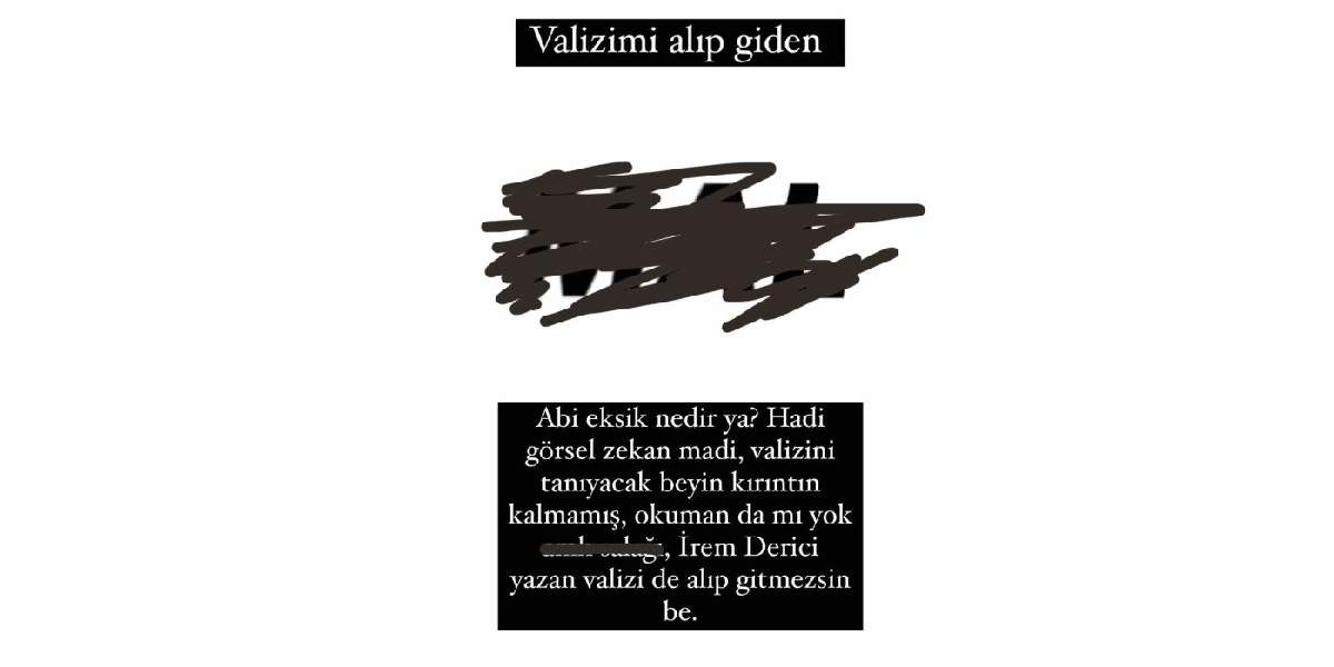 İrem Derici Instagram Paylaşımı