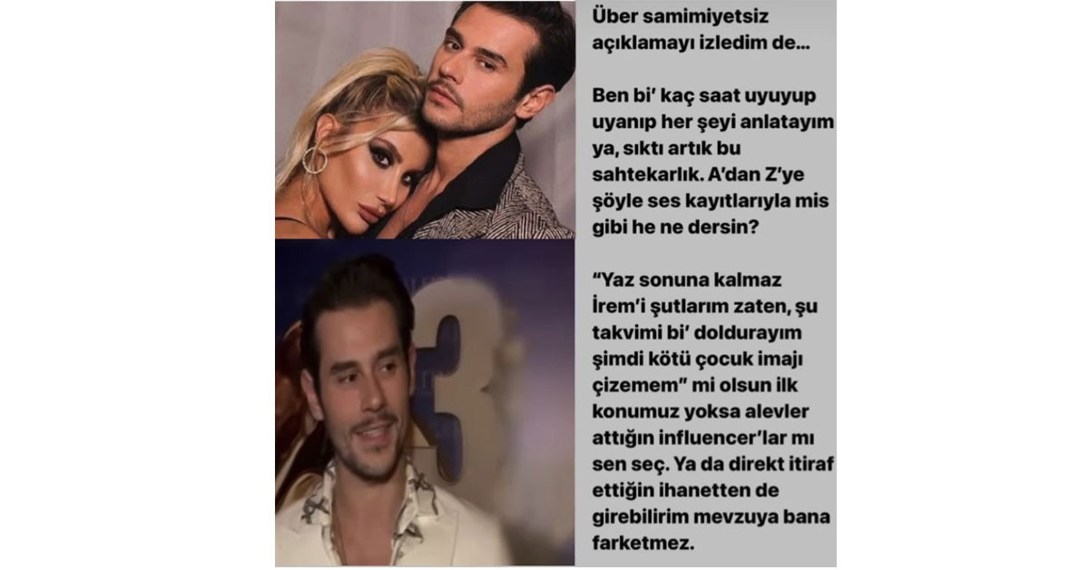 İrem Derici'den aldatma açıkalması
