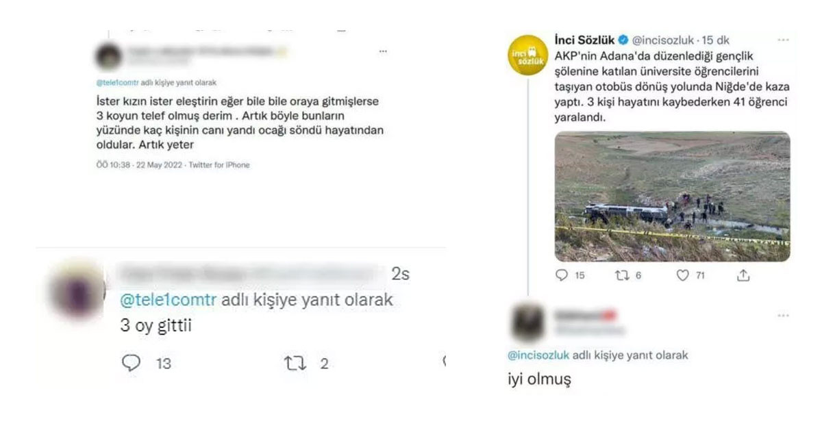 Kazada Hayatını Kaybedenlere İnsanlık Dışı Sözler! Kazada Hayatını Kaybedenlere İnsanlık Dışı Sözler!