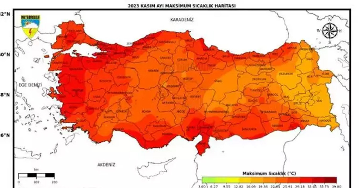 Maksimum sıcaklık haritası Maksimum sıcaklık haritası