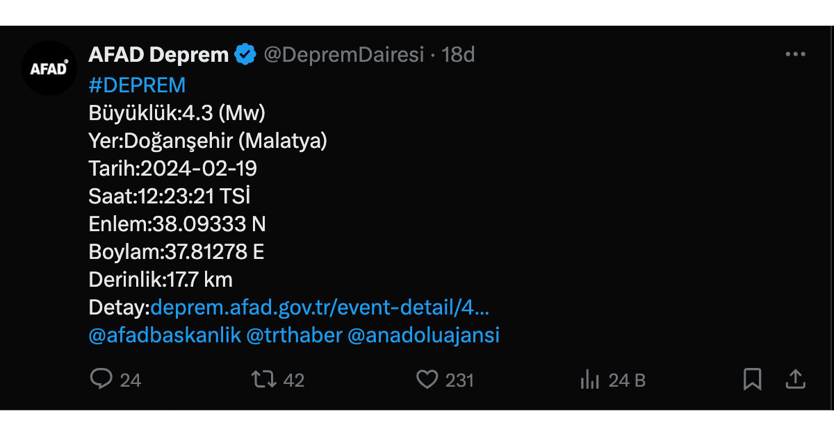 Malatya deprem