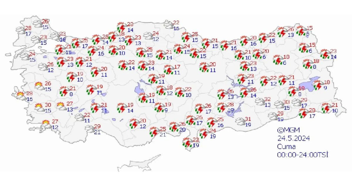Meteoroloji ‘kuvvetli’ şekilde uyardı: Sağanak yağış yurt geneline hakim olacak Meteoroloji ‘kuvvetli’ şekilde uyardı: Sağanak yağış yurt geneline hakim olacak