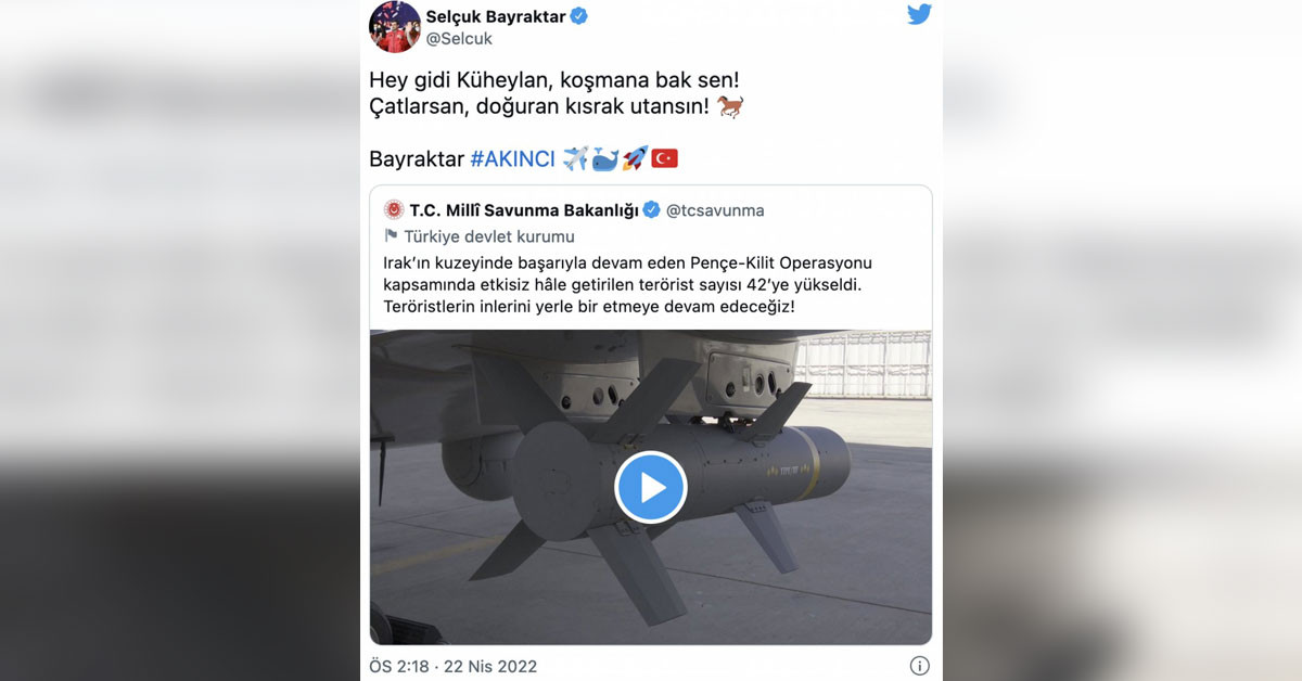 Milli Savunma Bakanlığı paylaştı: İHA AKINCI ilk defa sınır ötesinde!