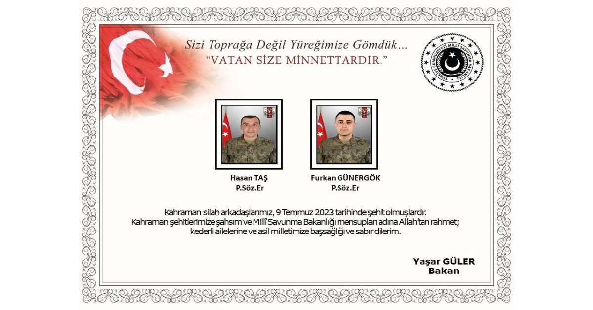 MSB Şehit Açıklama