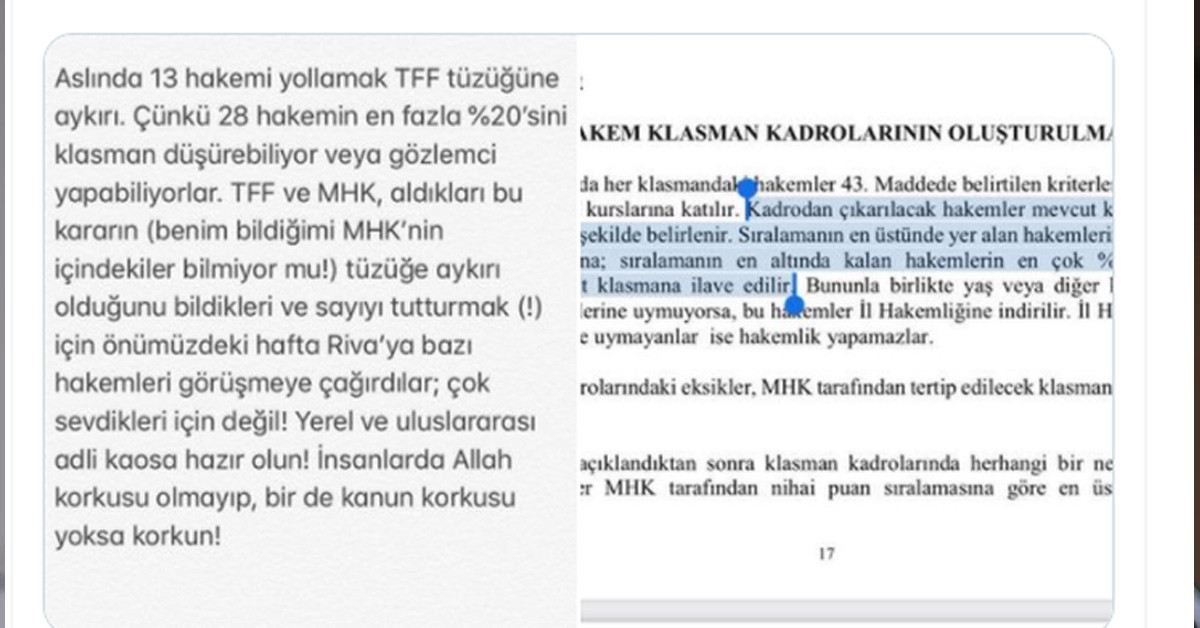 Rıdvan Dilmen Sosyal Medya paylaşımı