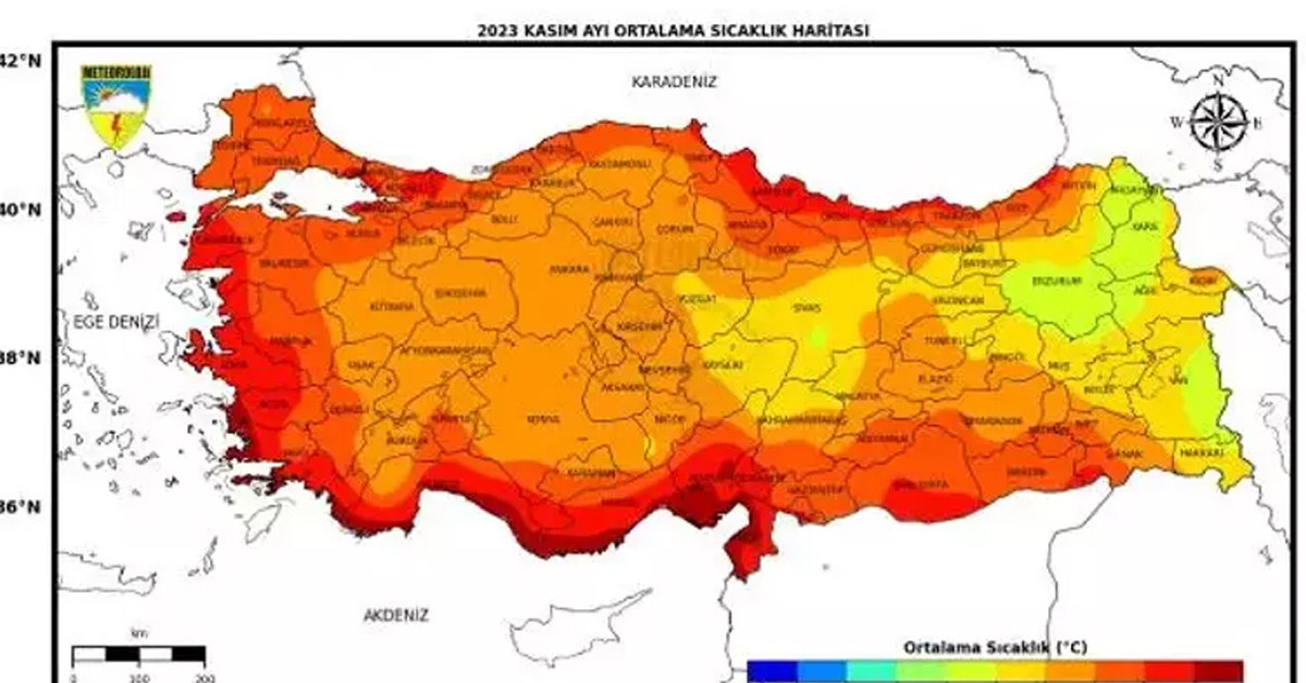 Ortalama sıcaklık haritası Ortalama sıcaklık haritası