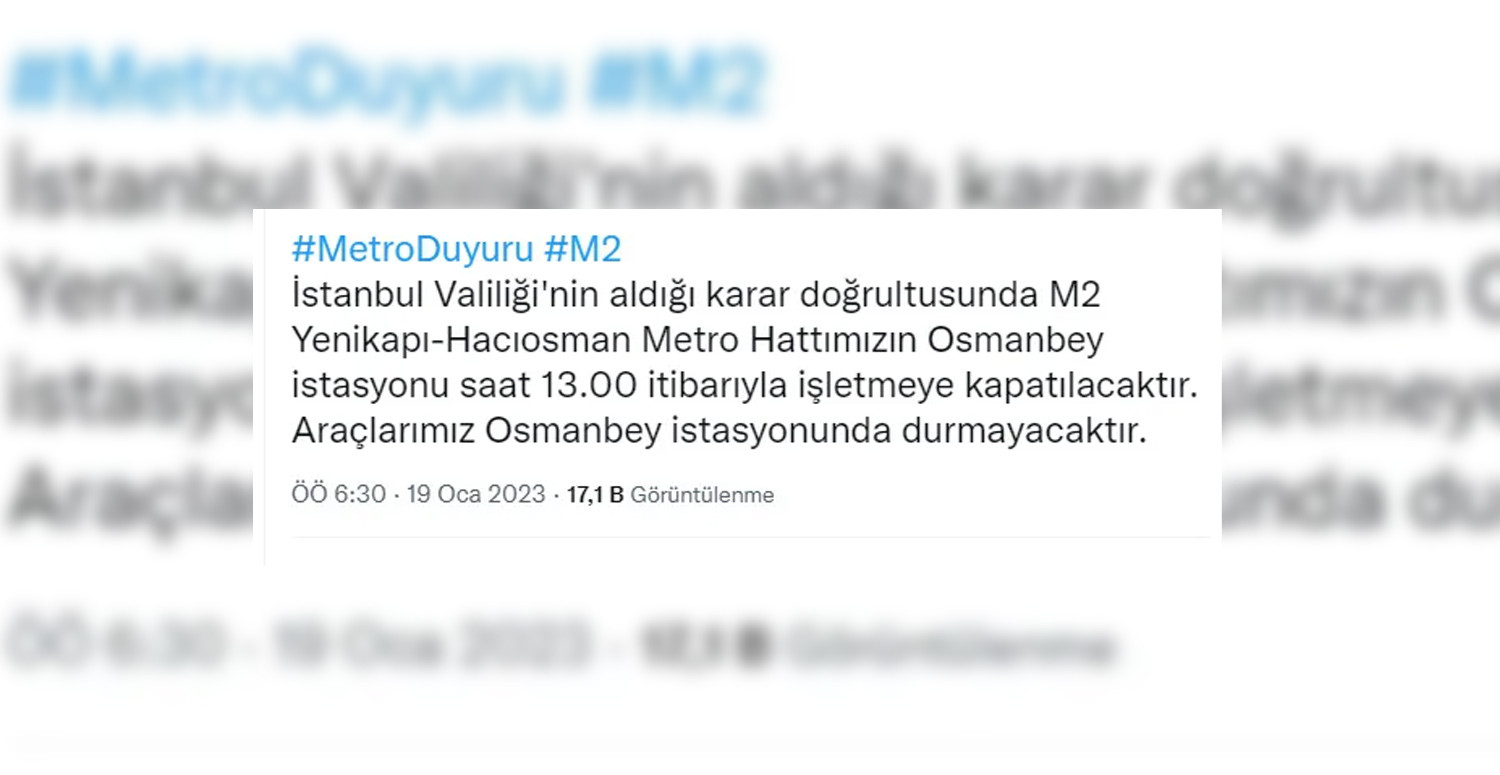 Osmanbey istasyonu geçici olarak kapatılacak