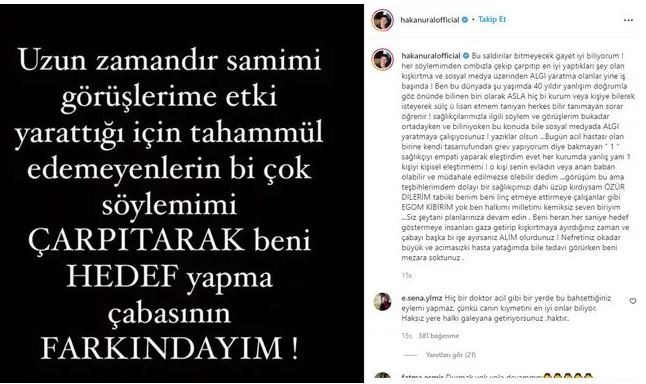 Hakan Ural sağlıkçılardan özür diledi