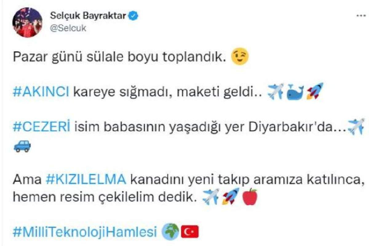 Selçuk Bayraktar'dan Bayraktar MİUS paylaşımı